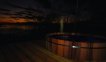The hand-made cedar soaking tub is uniquely positioned to make the most of its stunning surroundings